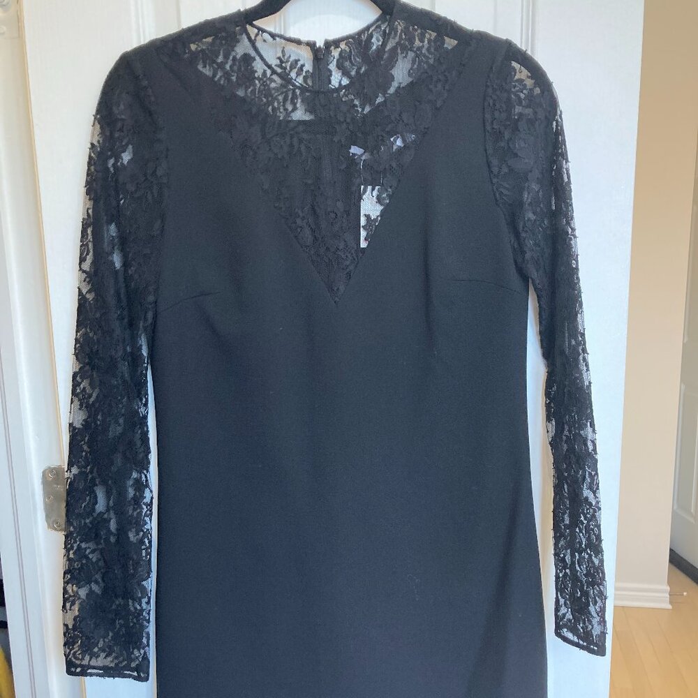 GIVENCHY Lace-inset V-illusion Mini Dress In Black